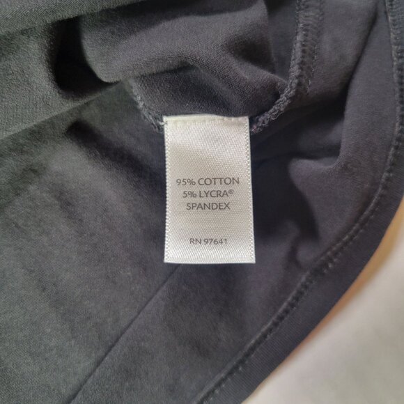 J. Jill Supersoft Black Cotton Blend Elegant Pleated V-Neck Tee Shirt Size L - Picture 3 of 5